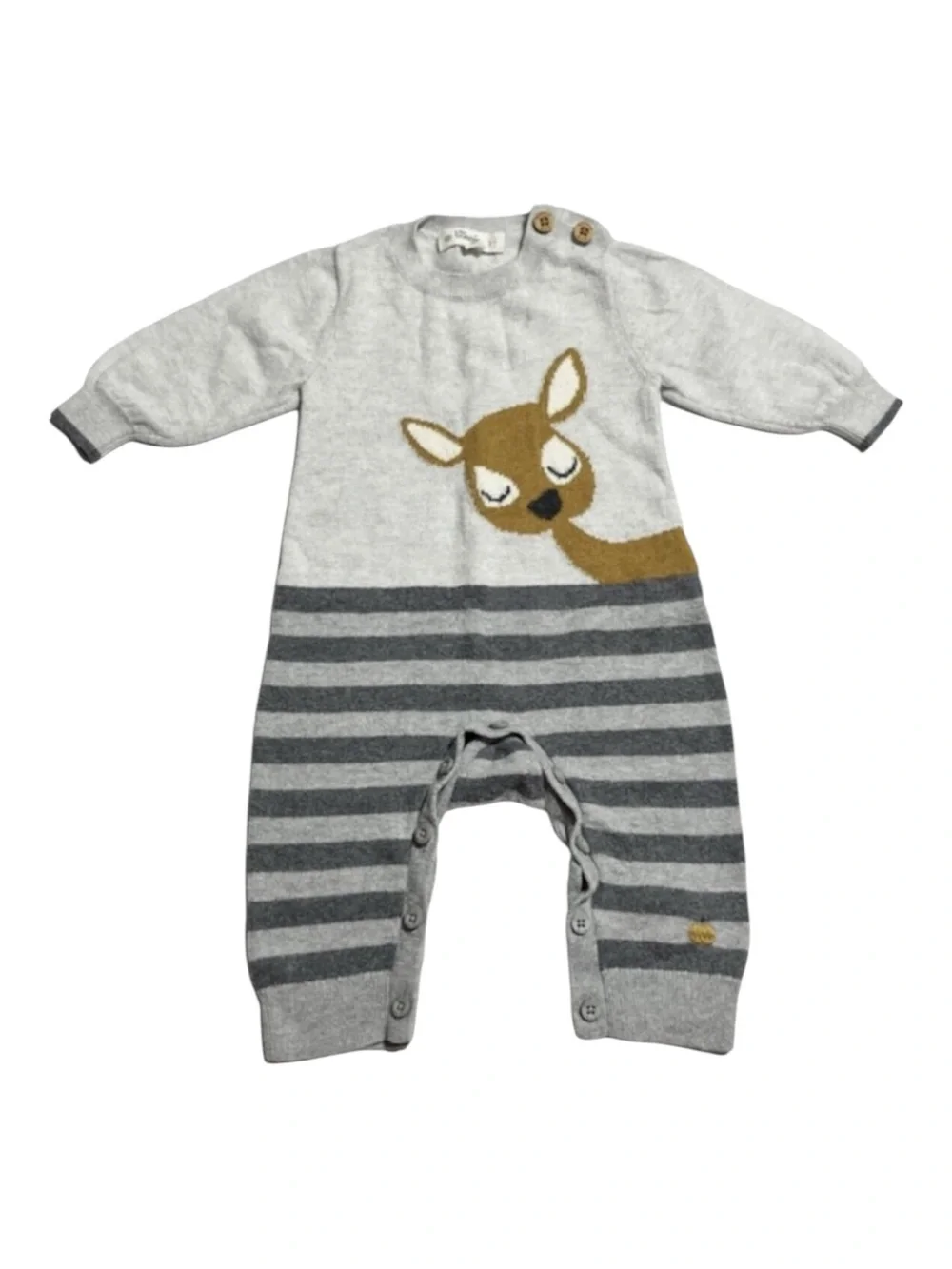 The Bonnie Mob soft cotton/cashmere deer romper 0-3 months heirloom quality